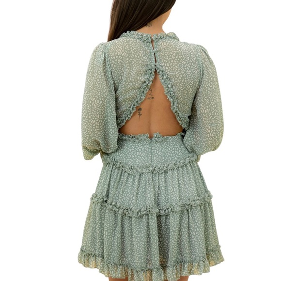 L-LA V Neck Mini Dress Sz S - Picture 6 of 10